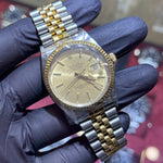 Rolex Datejust 36mm | Two-Tone Stainless Steel and 18K Yellow Gold | Champagne Stick Dial | REF: 16013
