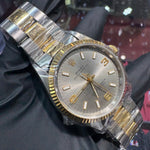 Rolex Oyster Perpetual No-Date 34mm | Two Tone Yellow Gold | "Silver Stick"