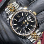 Rolex DateJust 36mm | Two Tone Gold | Black Stick Dial | 116233