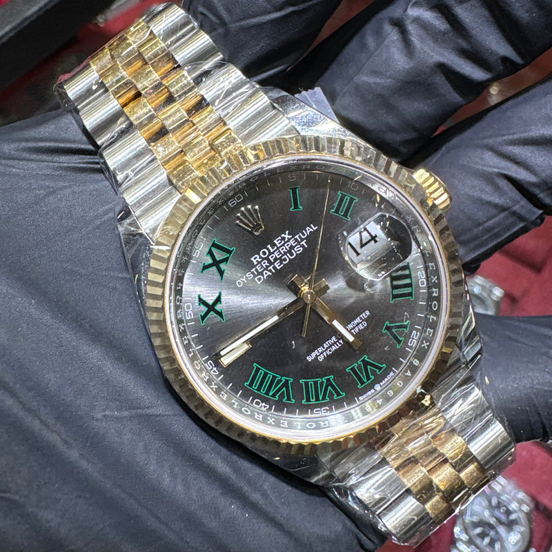 2024 Rolex DateJust 36mm | Two Tone Yellow Gold | Wimbledon Dial | 126233