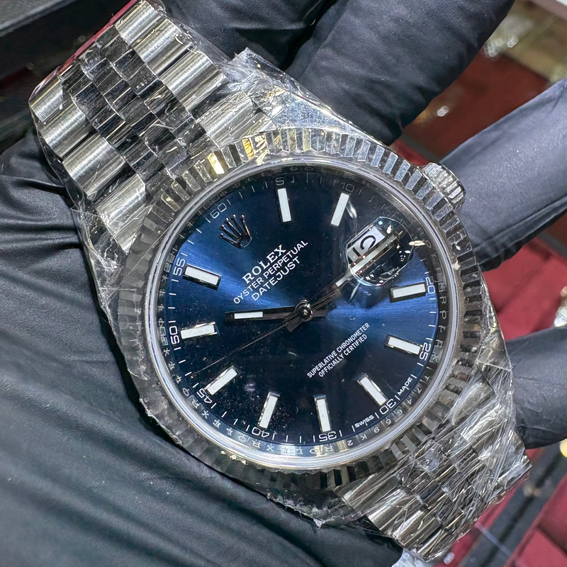 2018 Rolex DateJust 41mm | Stainless Steel | Blue Stick Dial | 126334