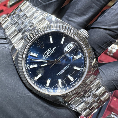 2021 Rolex DateJust 41mm | Stainless Steel | Blue Stick Dial | 126334