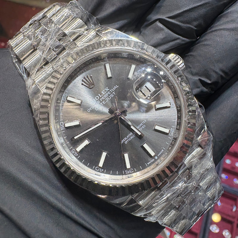 2021 Rolex DateJust 41mm | Stainless Steel | Silver Stick Dial | 126334