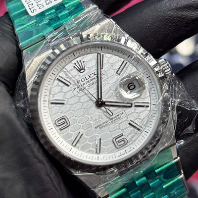 2026 Rolex Land-Dweller 40mm | Oystersteel / 18K White Gold | White Honeycomb Dial | 127334