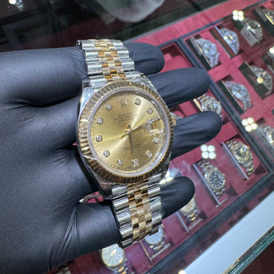 Rolex DateJust 41mm | Two-Tone Gold | Champagne Diamond Dial | 126333