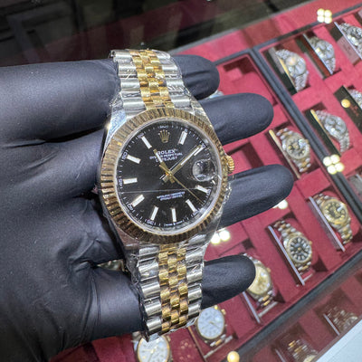 2020 Rolex Datejust 41mm |Two-Tone Gold | Black Stick Dial 126333
