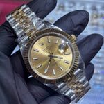 2018 Rolex DateJust 41mm | Two Tone Yellow Gold | Champagne Stick Dial | REF: 126333