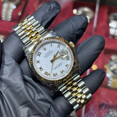 2013 Rolex DateJust 41mm | Two Tone Yellow Gold | White Roman Dial | REF: 116233