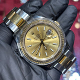 2023 Rolex Datejust 41mm | Two Tone Yellow Gold | Champagne Stick Dial