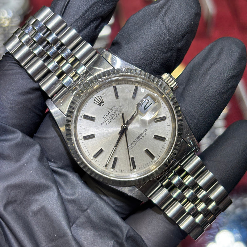 Rolex DateJust 36mm | Silver Stick | Fluted Jubilee | REF: 16014