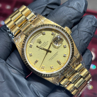 Rolex Day-Date 36mm | 18K Yellow Gold | Champagne Diamond Dial | REF: 18038