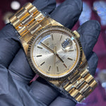 Rolex Day-Date 36mm | 18K Yellow Gold | Light Champagne Stick Dial | REF: 18238