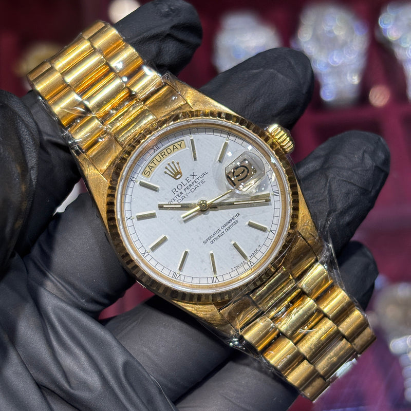 Rolex Day-Date 36mm | 18K Yellow Gold | White Stick Dial | REF: 18038