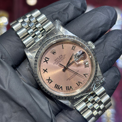 1998 Rolex DateJust 36mm | Oystersteel | Pink Roman Dial | REF: 16220