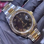 2010 Rolex Datejust 41mm | Two Tone Yellow Gold | Black Roman Dial | REF: 116333
