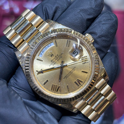 2019 Rolex Day-Date 40mm | 18K Yellow Gold | Champagne Roman Dial | REF: 228238
