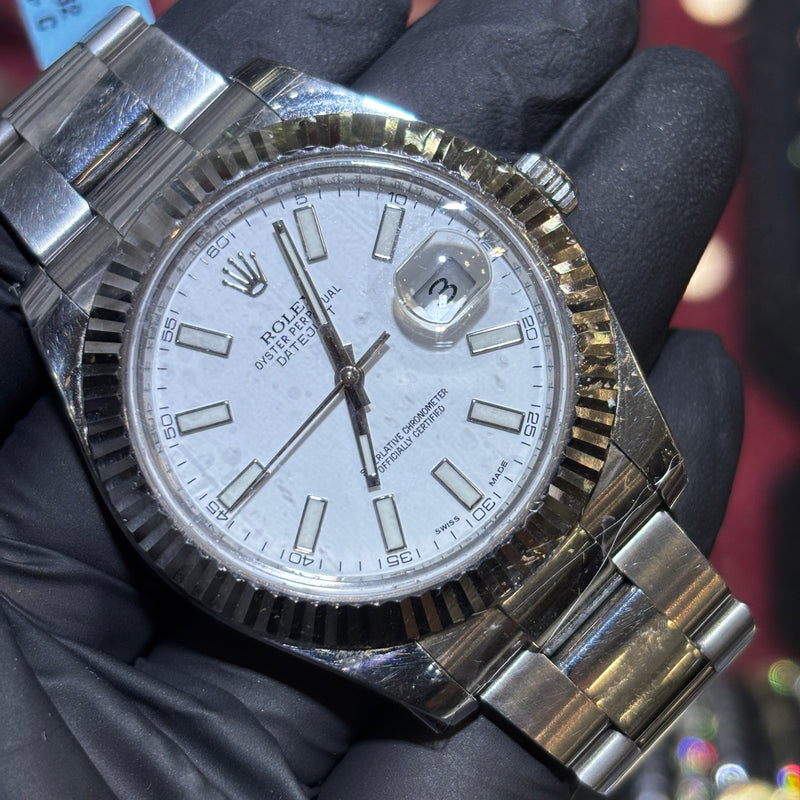 2014 Rolex Datejust 41mm | Stainless Steel | White Stick Dial | REF: 116334
