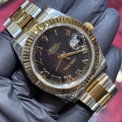 2015 Rolex Datejust 41mm | Two-Tone Stainless Steel and 18K Yellow Gold | Black Roman Dial | REF: 116333