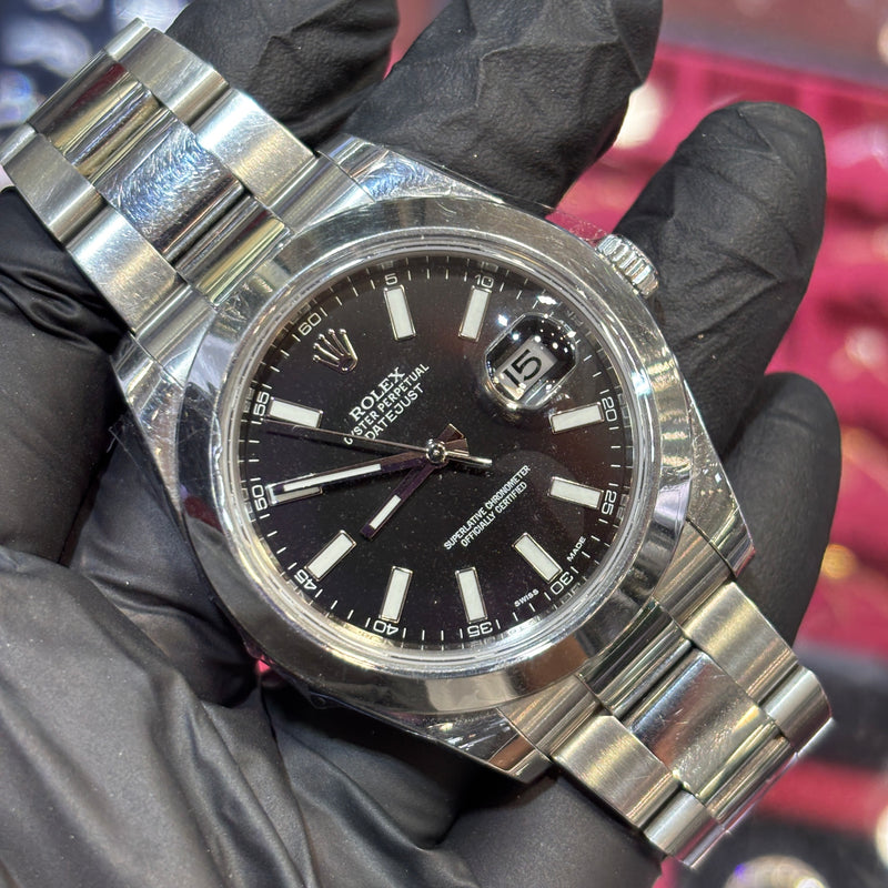 2014 Rolex DateJust II 41mm | Oystersteel | Black Stick Dial | REF: 116300