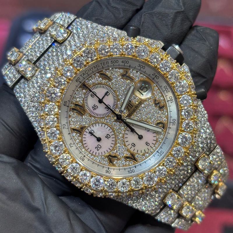 Audemars Piguet Royal Oak Offshore 39mm | Two Tone Yellow Gold | Iced Out Arabic Dial | REF: 3095