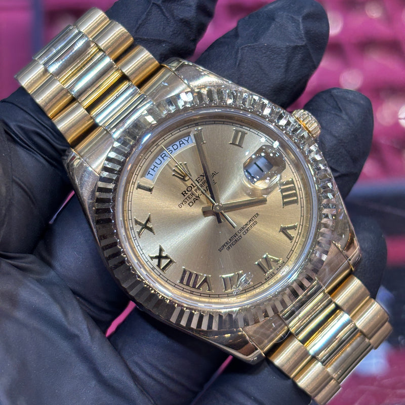 Rolex Day-Date 40mm | 18K Yellow Gold | Champagne Roman Dial | REF: 228238