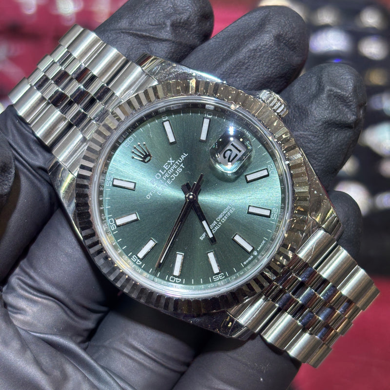 2026 Rolex Datejust 41mm | Oystersteel | Mint Green Stick Dial 71739