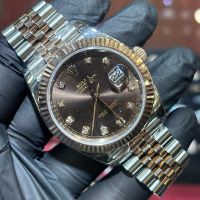 2023 Rolex Datejust 41mm | Two Tone Everose Gold | Chocolate Diamond Dial 71749