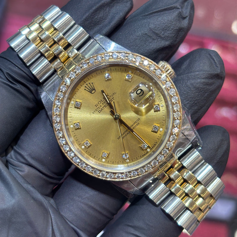 1991 Rolex Datejust 36mm | Two Tone Yellow Gold | Champagne Diamond Dial 71755