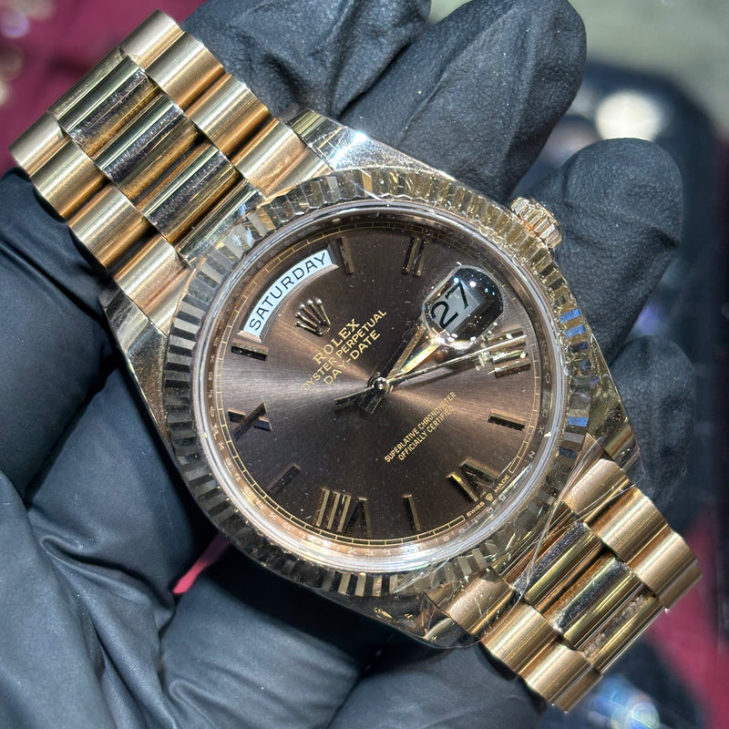 2023 Rolex Day-Date 40mm | 18K Everose Gold | Chocolate Roman Dial 71843