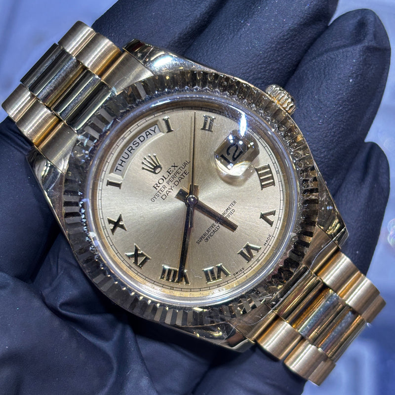 2010 Rolex Day-Date II 41mm | 18K Yellow Gold | Champagne Roman Dial