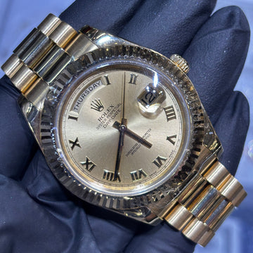 2010 Rolex Day-Date II 41mm | 18K Yellow Gold | Champagne Roman Dial