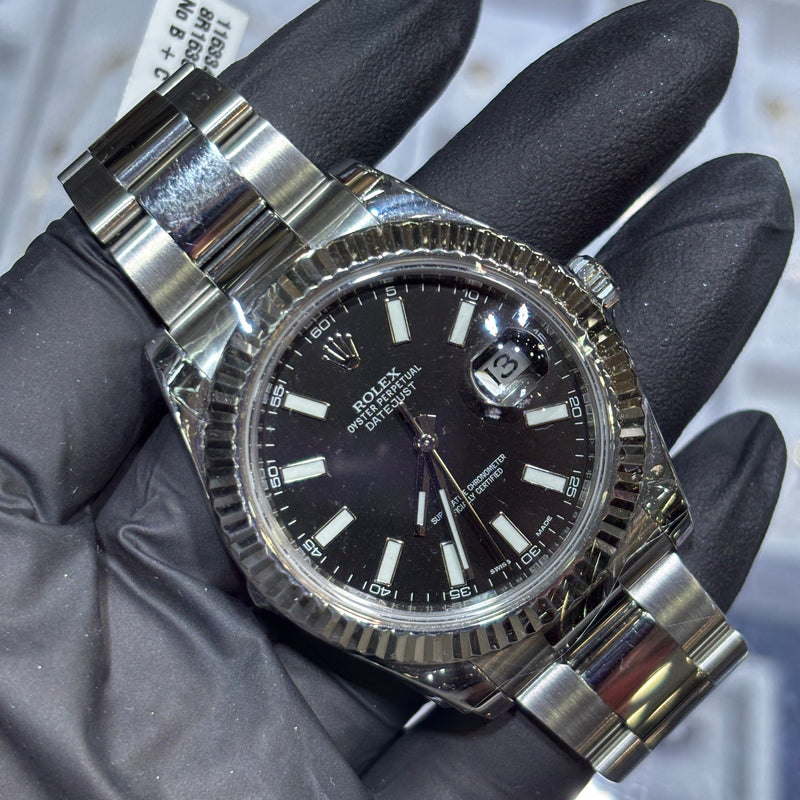 2015 Rolex Datejust II 41mm | Oystersteel | Black Stick Dial