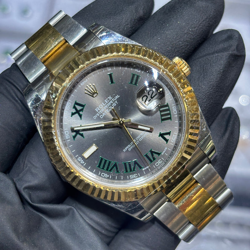 2016 Rolex Datejust II 41mm | Two Tone Yellow Gold | "Wimbledon" Dial