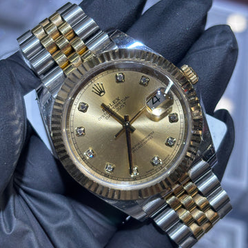 2018 Rolex Datejust 41mm | Two Tone Yellow Gold | Champagne Diamond Dial