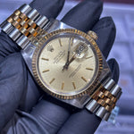 1986 Rolex Datejust 36mm | Two Tone Yellow Gold | Champagne Stick Dial
