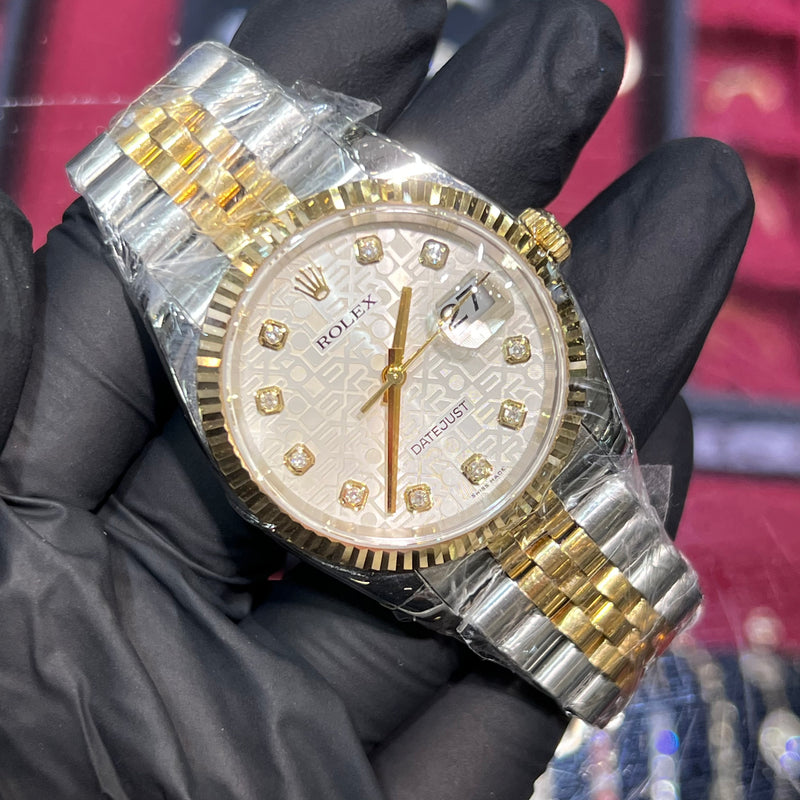 2007 Rolex DateJust 36mm | Two Tone Yellow Gold | Champagne Diamond Computer Dial | 116233