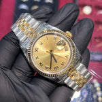 Rolex DateJust 36mm | Two Tone Yellow Gold | Champagne Roman Dial | 116233