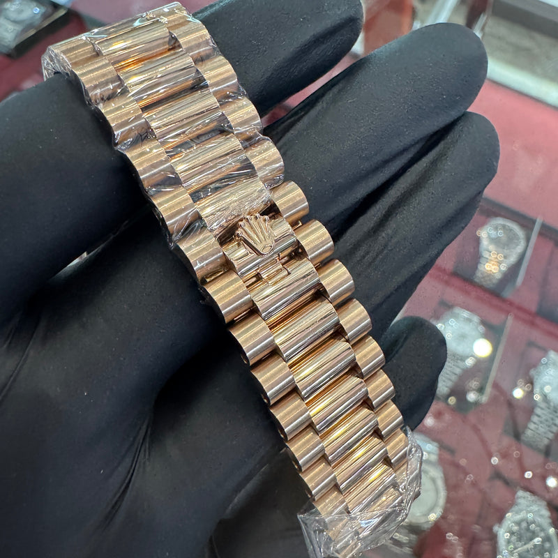 2024 Rolex Day-Date 40mm | 18K Everose Gold | Black Ombre Roman Dial | 228235