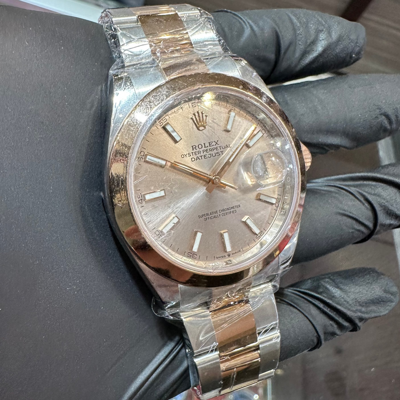 Rolex DateJust 41mm | Two Tone Everose Gold | Sundust Stick Dial | 126301