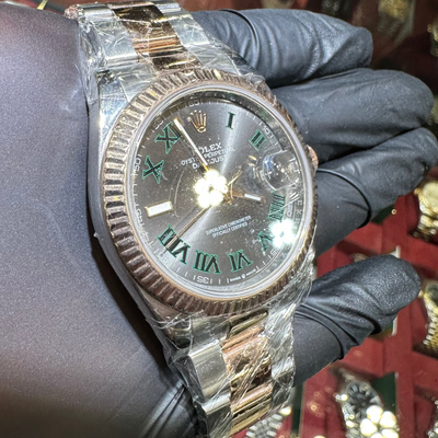 Rolex Datejust 41mm 126331 Wimbledon Dial Fluted Bezel Oystersteel and Everose Gold | Pre-Owned 71209