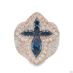 Iceberg Celestial Blue Quartz Crystals Diamond Ring 70370 - Image 1