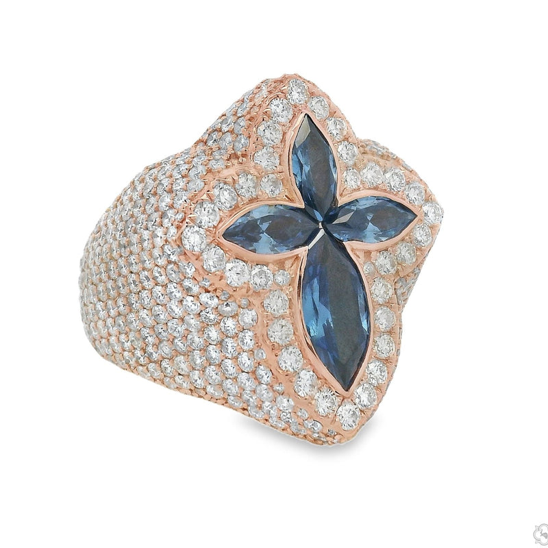 Iceberg Celestial Blue Quartz Crystals Diamond Ring 70370 - Image 2