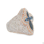 Iceberg Celestial Blue Quartz Crystals Diamond Ring 70370 - Image 3