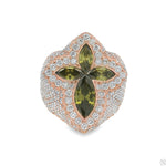 Iceberg Green Quartz Crystals Diamond Ring 70369 - Image 1