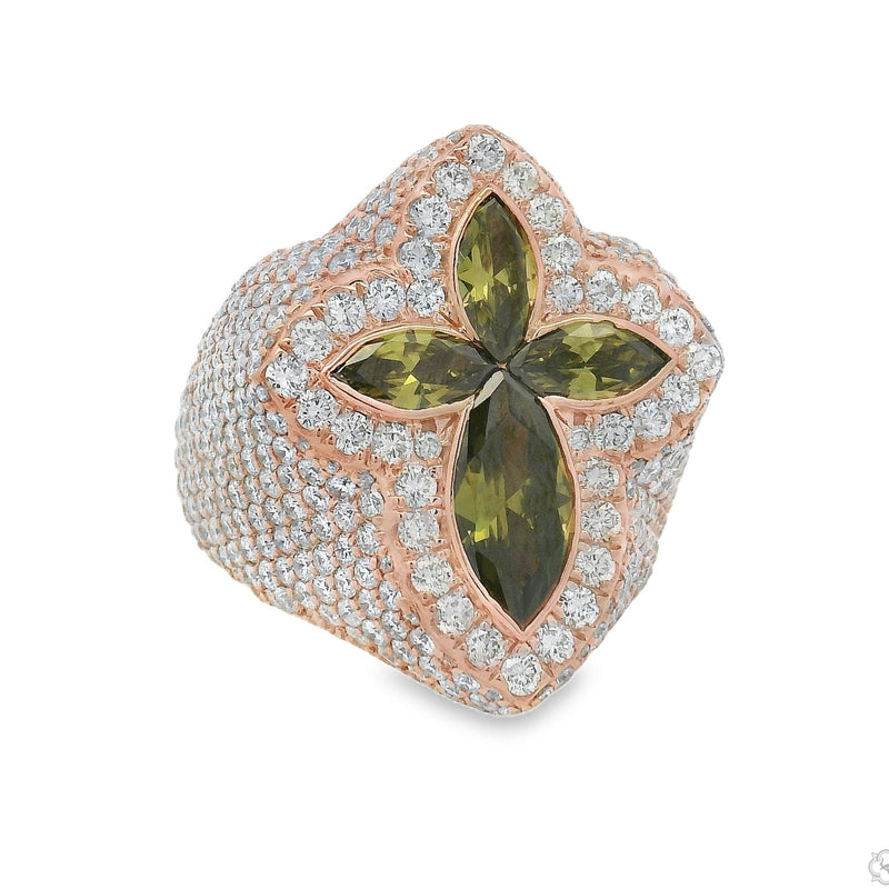 Iceberg Green Quartz Crystals Diamond Ring 70369 - Image 3