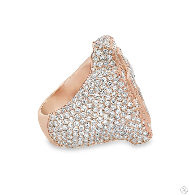 10K Gold Iceberg Quartz Crystals Cross Ring, photo 4 of 5