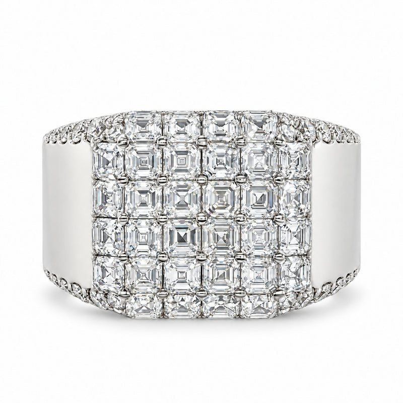 Iced Out Asscher Ring