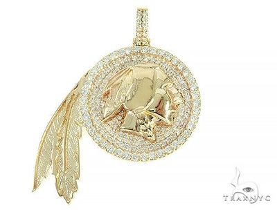 Native American Indian Head Diamond Pendant  65826 - Image 1