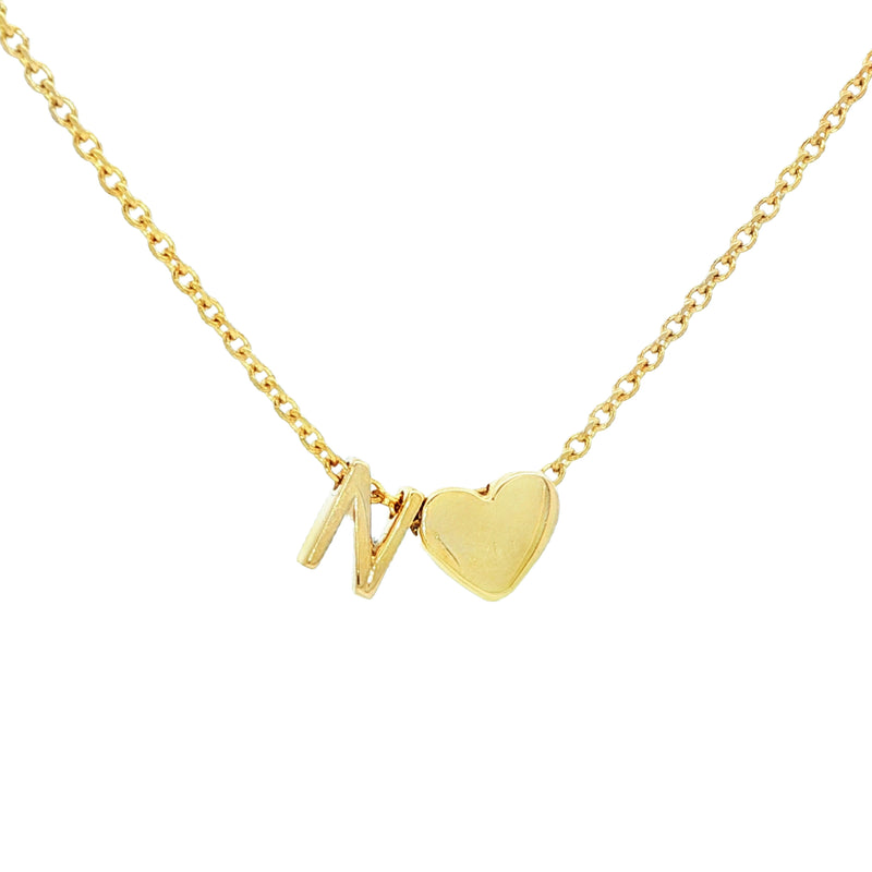 14K Gold Initial & Heart Necklace 68569