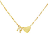 14K Gold Initial & Heart Necklace 68569